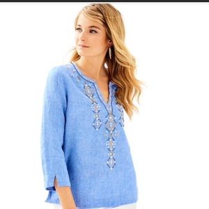 Lilly Pulitzer linen embellished tunic
